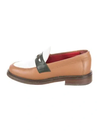 Pre-owned Aimé Leon Dore Leather Colorblock Pattern Loafers In Neutrals