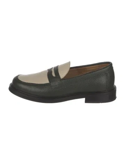 Pre-owned Aimé Leon Dore Leather Loafers In Green/white