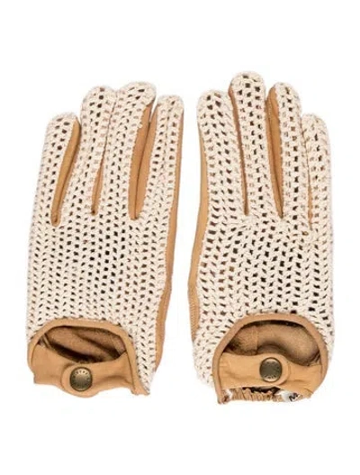 Pre-owned Aimé Leon Dore Leather Winter Gloves In Neutrals