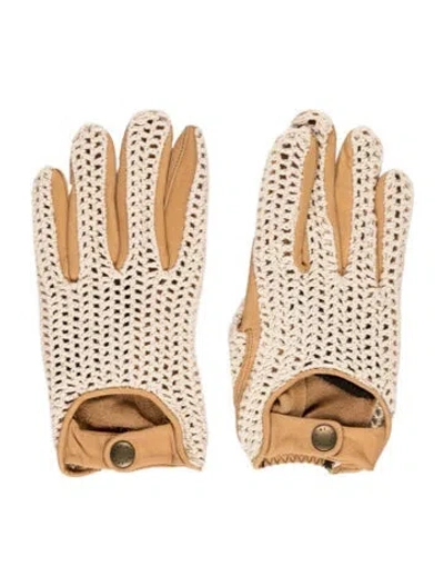 Pre-owned Aimé Leon Dore Leather Winter Gloves In Neutrals