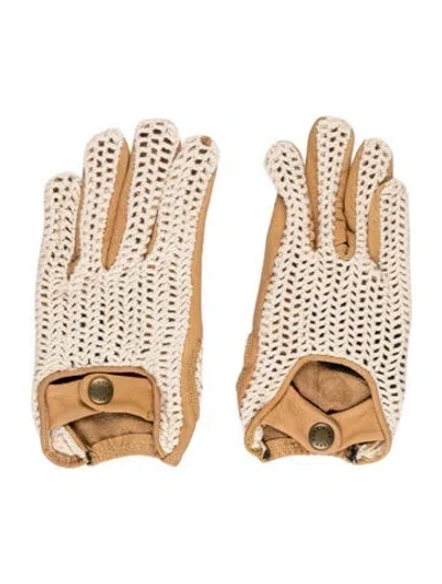Pre-owned Aimé Leon Dore Leather Winter Gloves In Neutrals
