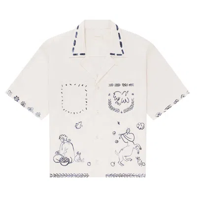 Pre-owned Aimé Leon Dore Lesvos Cropped Camp Shirt 'pristine' | White | Men's Size Xxl