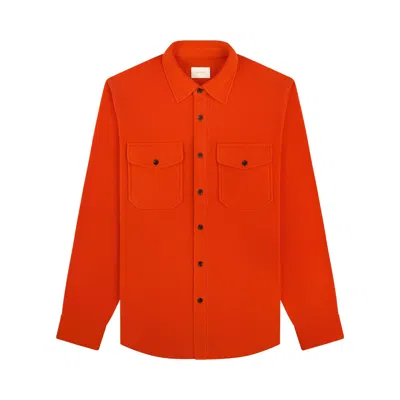Pre-owned Aimé Leon Dore Lightweight Fleece Shirt 'poinciana' | Orange | Men's Size Xl