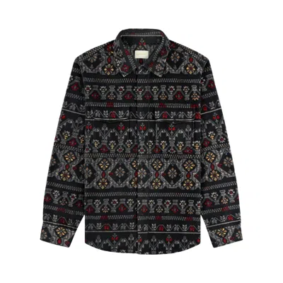 Pre-owned Aimé Leon Dore Lightweight Printed Fleece Shirt 'pattern' | Black | Men's Size Xs