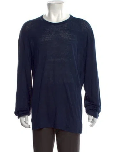 Pre-owned Aimé Leon Dore Linen Crew Neck T-shirt In Blue