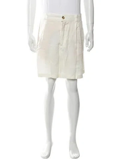 Pre-owned Aimé Leon Dore Linen Flat Front Shorts In Neutrals