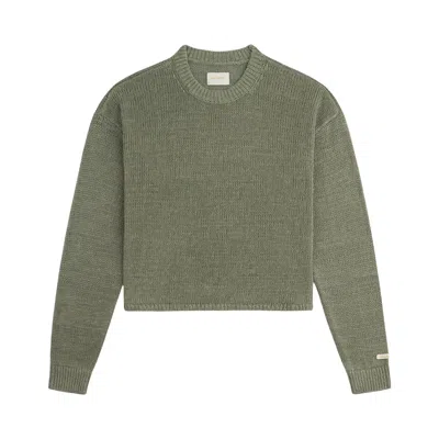 Pre-owned Aimé Leon Dore Linen Knit Crewneck Sweater 'laurel Oak' | Green | Women's Size M