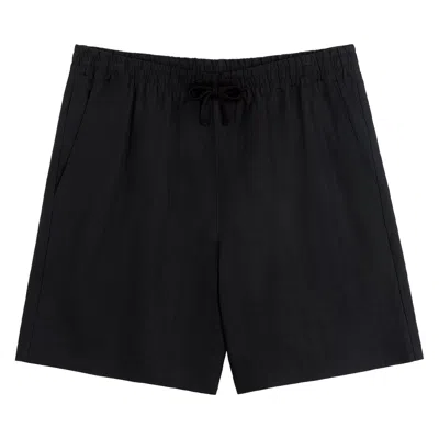 Pre-owned Aimé Leon Dore Linen Leisure Short 'jet Set' | Black | Men's Size L