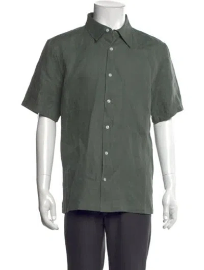 Pre-owned Aimé Leon Dore Linen Short Sleeve Shirt In Green