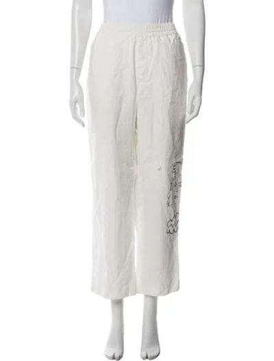 Pre-owned Aimé Leon Dore Linen Straight Leg Pants In White