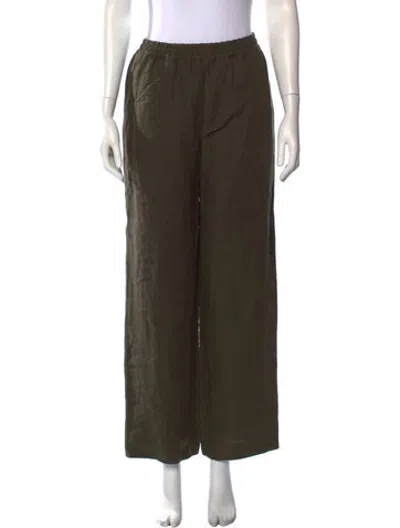 Pre-owned Aimé Leon Dore Linen Wide Leg Pants In Green