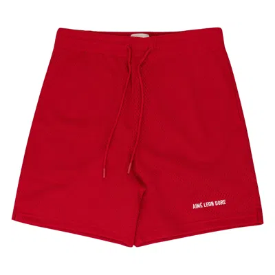 Pre-owned Aimé Leon Dore Logo Gym Short 'true Red' | Men's Size S