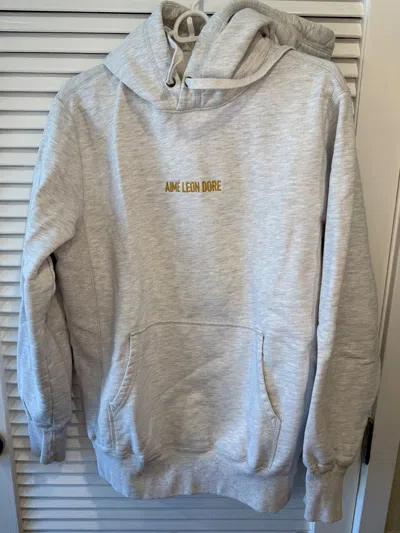 Pre-owned Aimé Leon Dore Logo Hoodie Grey In Gray