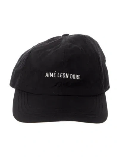 Pre-owned Aimé Leon Dore Logo Nylon Baseball Cap In Black