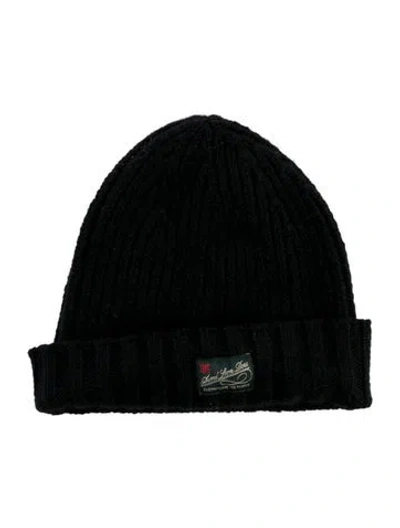 Pre-owned Aimé Leon Dore Logo Pattern Woven Beanie In Black