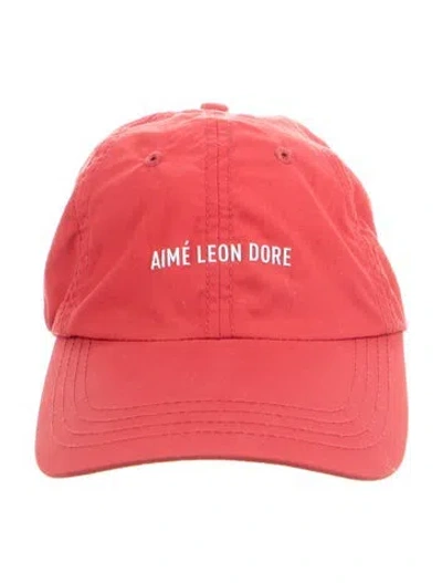 Pre-owned Aimé Leon Dore Logo Printed Baseball Cap In Red