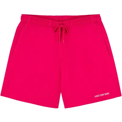 Pre-owned Aimé Leon Dore Logo Swim Short 'virtual Pink' | Men's Size M