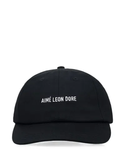 Aimé Leon Dore Logo-embroidered Cotton Baseball Cap In Black