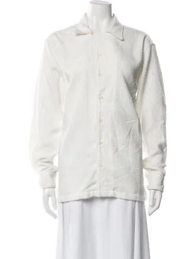 Pre-owned Aimé Leon Dore Long Sleeve Button-up Top In White