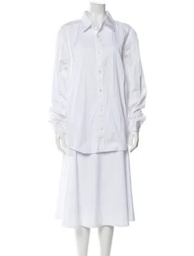 Pre-owned Aimé Leon Dore Long Sleeve Button-up Top In White