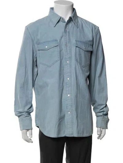 Pre-owned Aimé Leon Dore Long Sleeve Denim Shirt In Blue