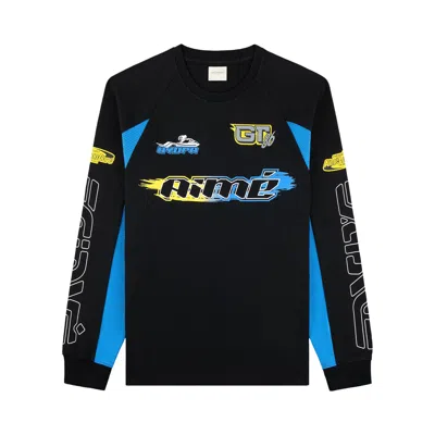 Pre-owned Aimé Leon Dore Long-sleeve Mesh Waverunner Tee 'jet Black' | Men's Size L
