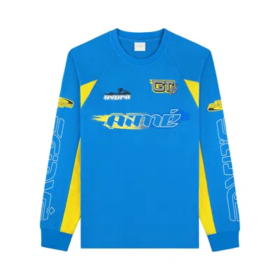 Pre-owned Aimé Leon Dore Long-sleeve Mesh Waverunner Tee 'super Sonic' | Blue | Men's Size M