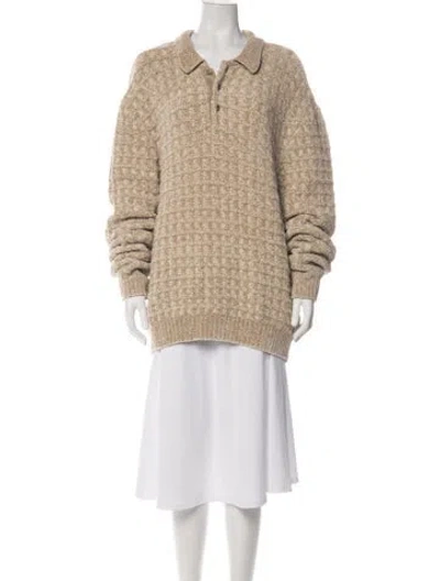 Pre-owned Aimé Leon Dore Long Sleeve Polo In Neutral