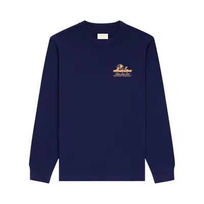 Pre-owned Aimé Leon Dore Long-sleeve Unisphere Tee 'evening Blue' | Men's Size Xs