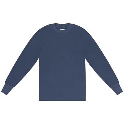 Pre-owned Aimé Leon Dore Long-sleeve Waffle Thermal 'vintage Indigo' | Blue | Men's Size S
