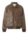 Aimé Leon Dore Long-sleeved Leather Jacket In Brown