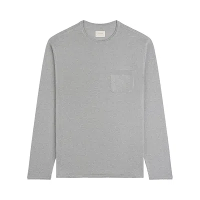 Pre-owned Aimé Leon Dore Long-sleeve Knit Pocket Tee 'skywriting' | Grey | Men's Size Xs In Gray