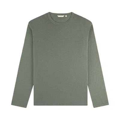 Pre-owned Aimé Leon Dore Long-sleeve Linen Tee 'agave Green' | Men's Size L