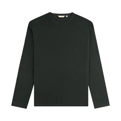 Pre-owned Aimé Leon Dore Long-sleeve Linen Tee 'jet Set' | Black | Men's Size S