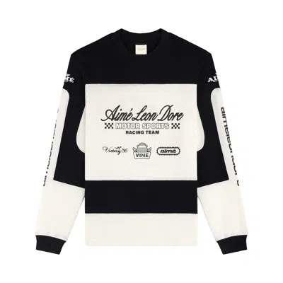 Pre-owned Aimé Leon Dore Long-sleeve Mesh Enduro Tee 'jet Black' | Men's Size M
