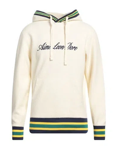 Aimé Leon Dore Man Sweatshirt Cream Size M Cotton, Polyester In White
