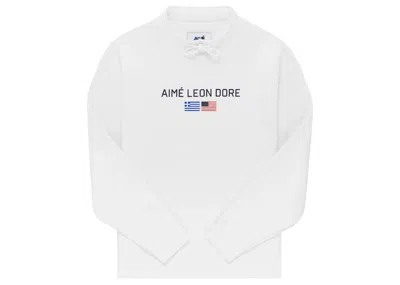 Pre-owned Aimé Leon Dore Men's Aime Leon Dore 38gs Offshore Popover In White