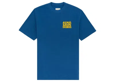 Pre-owned Aimé Leon Dore Men's Aime Leon Dore 60s Flocked Tee Shirt In Blue