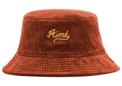 Pre-owned Aimé Leon Dore Men's Aime Leon Dore Chain Stitch Bucket Hat In Brown