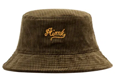 Pre-owned Aimé Leon Dore Men's Aime Leon Dore Chain Stitch Bucket Hat In Green