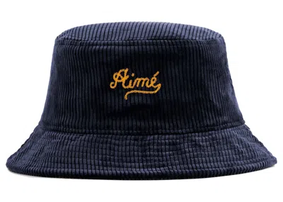 Pre-owned Aimé Leon Dore Men's Aime Leon Dore Chain Stitch Bucket Hat In Navy Blue