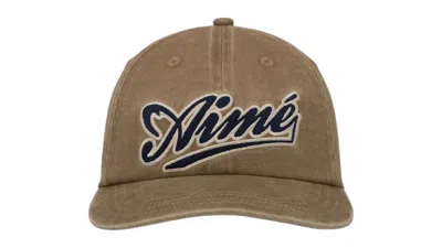 Pre-owned Aimé Leon Dore Men's Aime Leon Dore Cycling Logo Hat In Tan/navy Blue