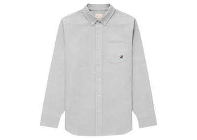 Pre-owned Aimé Leon Dore Men's Aime Leon Dore Embroidered Crest Oxford Shirt In Grey