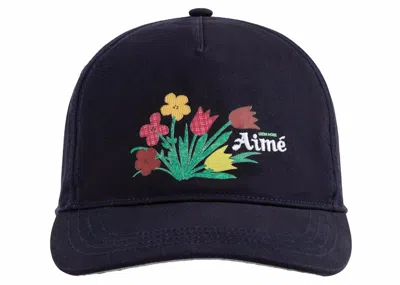 Pre-owned Aimé Leon Dore Men's Aime Leon Dore Floral Chino Hat In Navy Blue