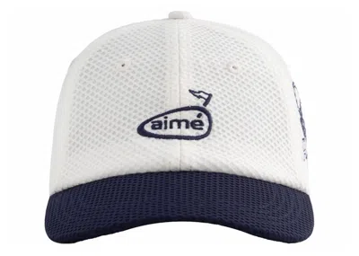 Pre-owned Aimé Leon Dore Men's Aime Leon Dore Golf Logo Hat In Cream/navy Blue