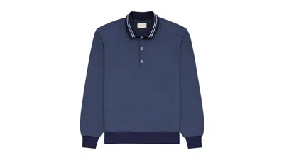 Pre-owned Aimé Leon Dore Men's Aime Leon Dore Jacquard Collar Snap Pullover In Navy Blue