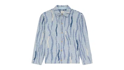 Pre-owned Aimé Leon Dore Men's Aime Leon Dore Jacquard Knit Overshirt In Blue