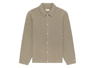 Pre-owned Aimé Leon Dore Men's Aime Leon Dore Jacquard Polo Shirt Cardigan In Misted Lichen