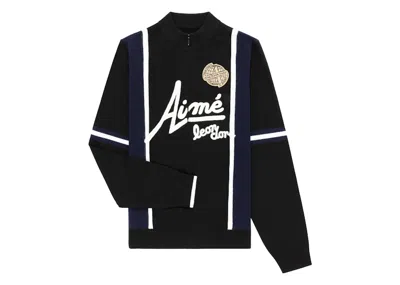 Pre-owned Aimé Leon Dore Men's Aime Leon Dore Knit Longsleeve Cycling Jersey In Jet Black