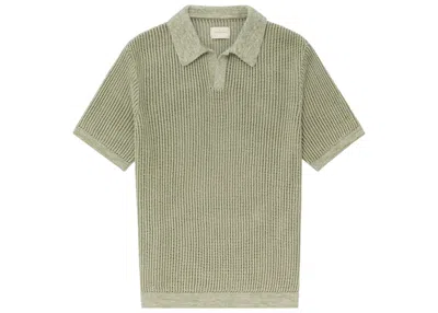 Pre-owned Aimé Leon Dore Men's Aime Leon Dore Mesh Knit Polo Shirt (ss23) In Green